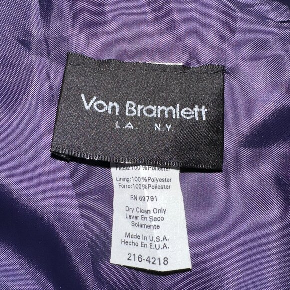 Von Bramlet Floor-Length Formal Dress Size 8 Elegant Occasion Gown - Picture 7 of 8